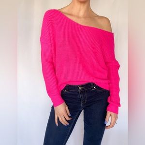 Crossover Back Drop Shoulder Sweater